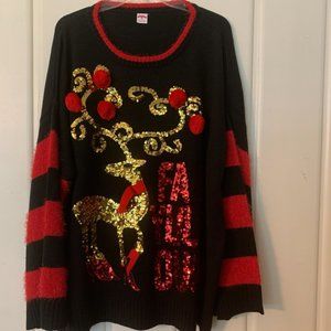 Women Christmas Deer Sweater Pullover - Size 2X